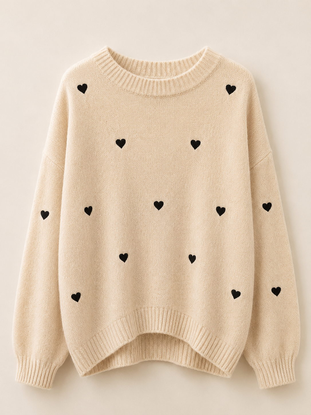 OVERSIZE Pullover mit Herzchen