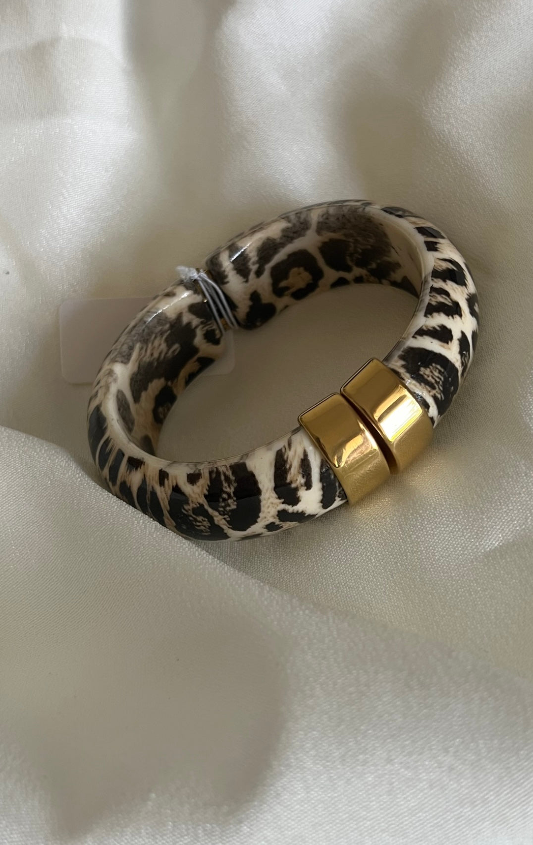 Round Chunky Resin Edelstahl Armreif