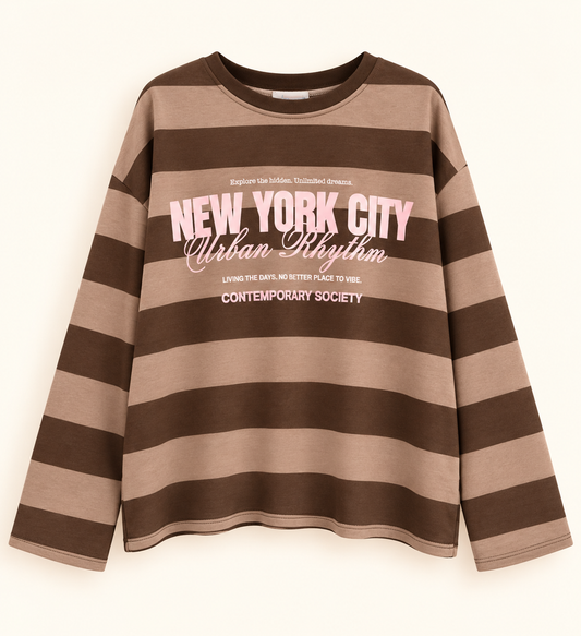 Baumwoll streifen Long Sleeve