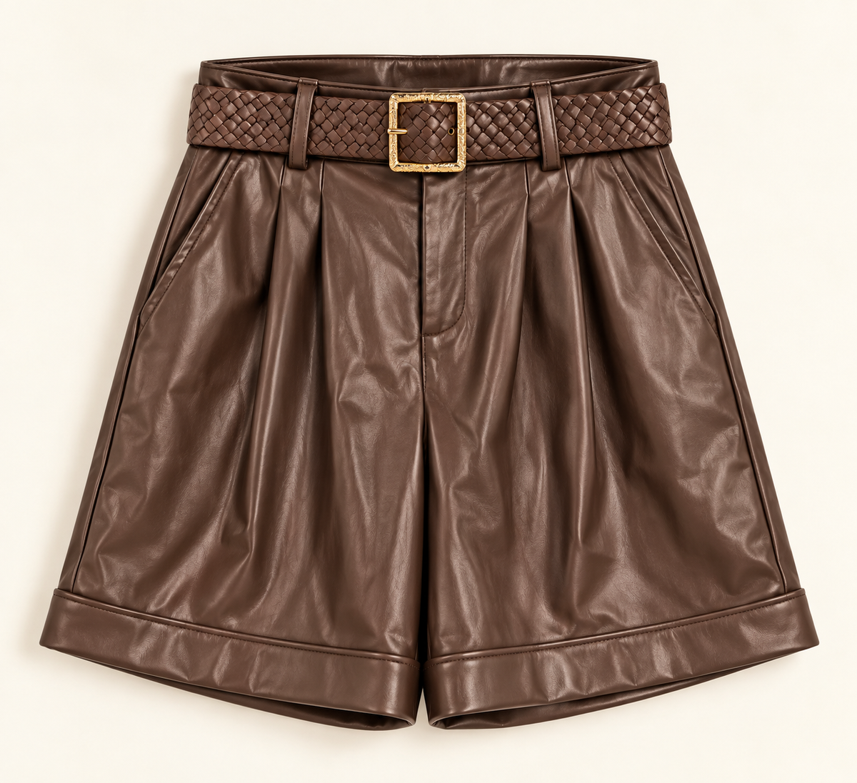 Kurze Leder bermuda Shorts