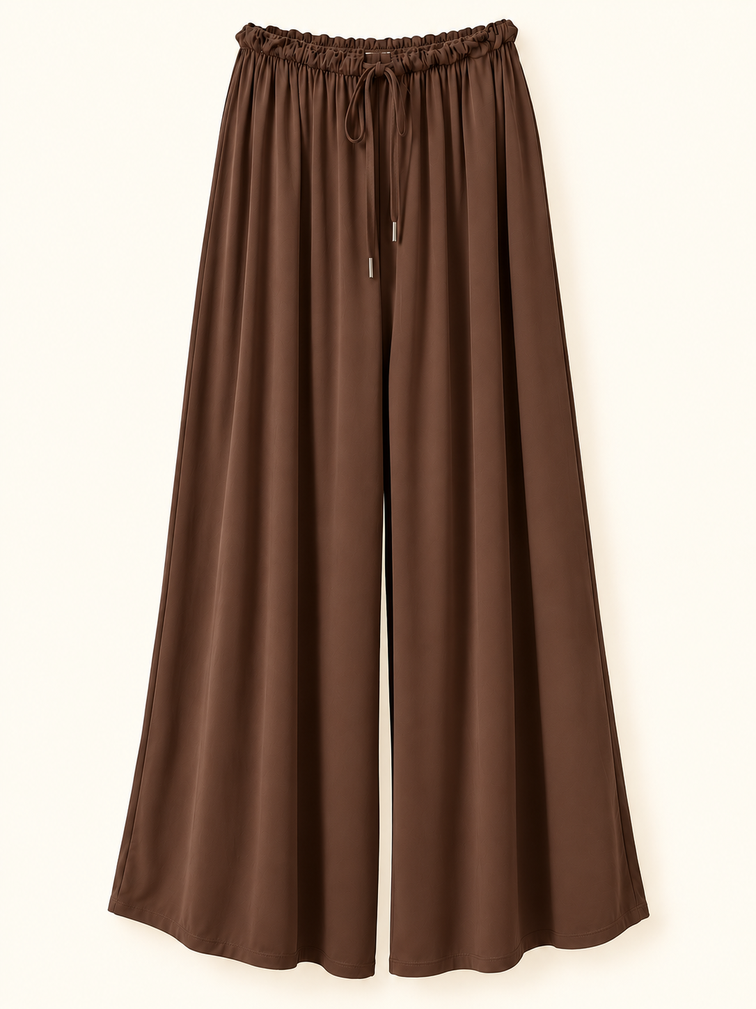 Dehnbare Viskose Wide Leg Hose mit hohem Bund, Seitentaschen und weitem Bein | Gr. 36–56