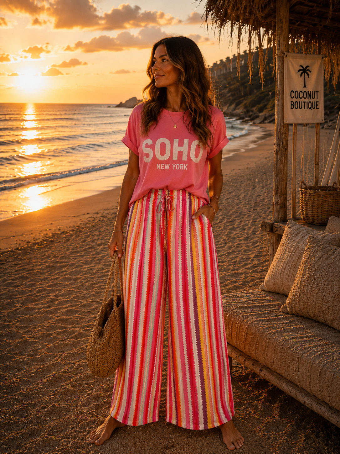 Gestreifte lockere Hose lili oversize Fit