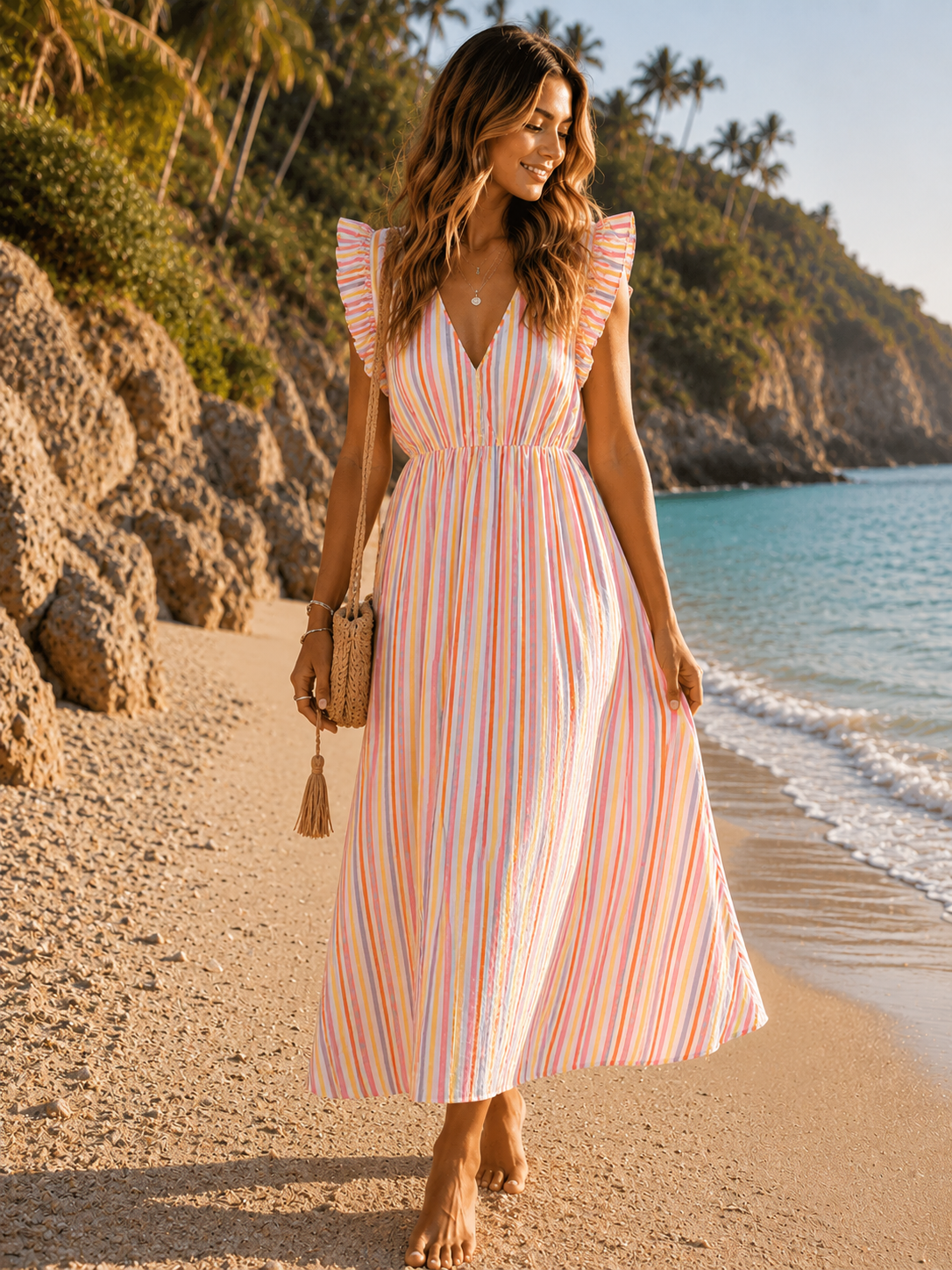Gestreiftes Kleid Elia