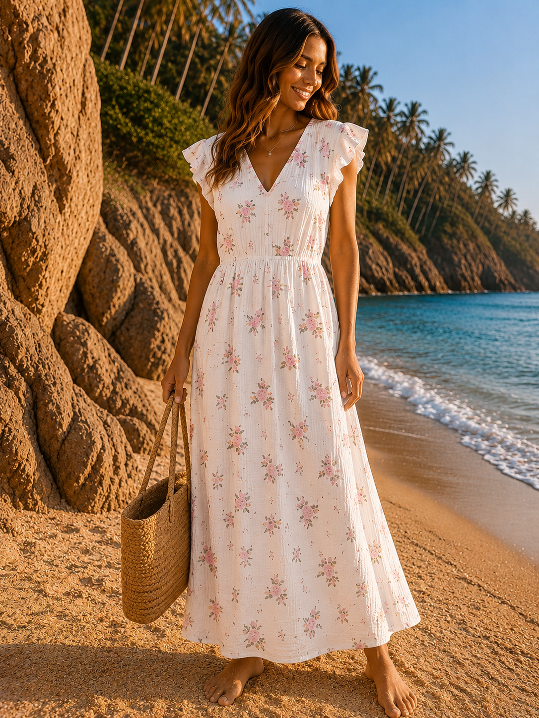 Musselin Kleid mit Blumen Fiona