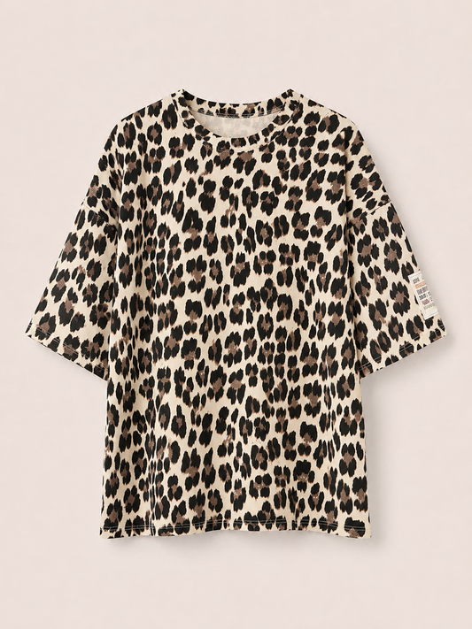 T-Shirt Leo Print Creme