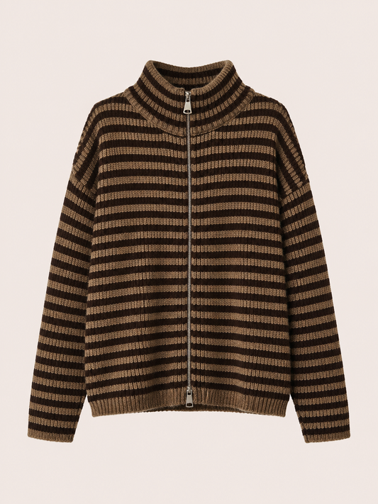 Gestreifte Strickjacke