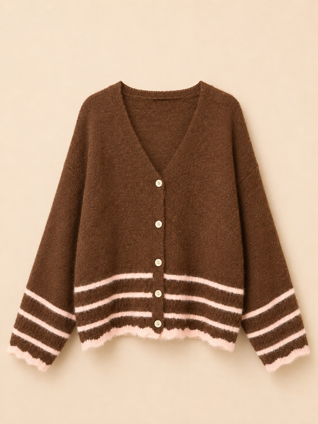 Oversize Cardigan mit Streifen