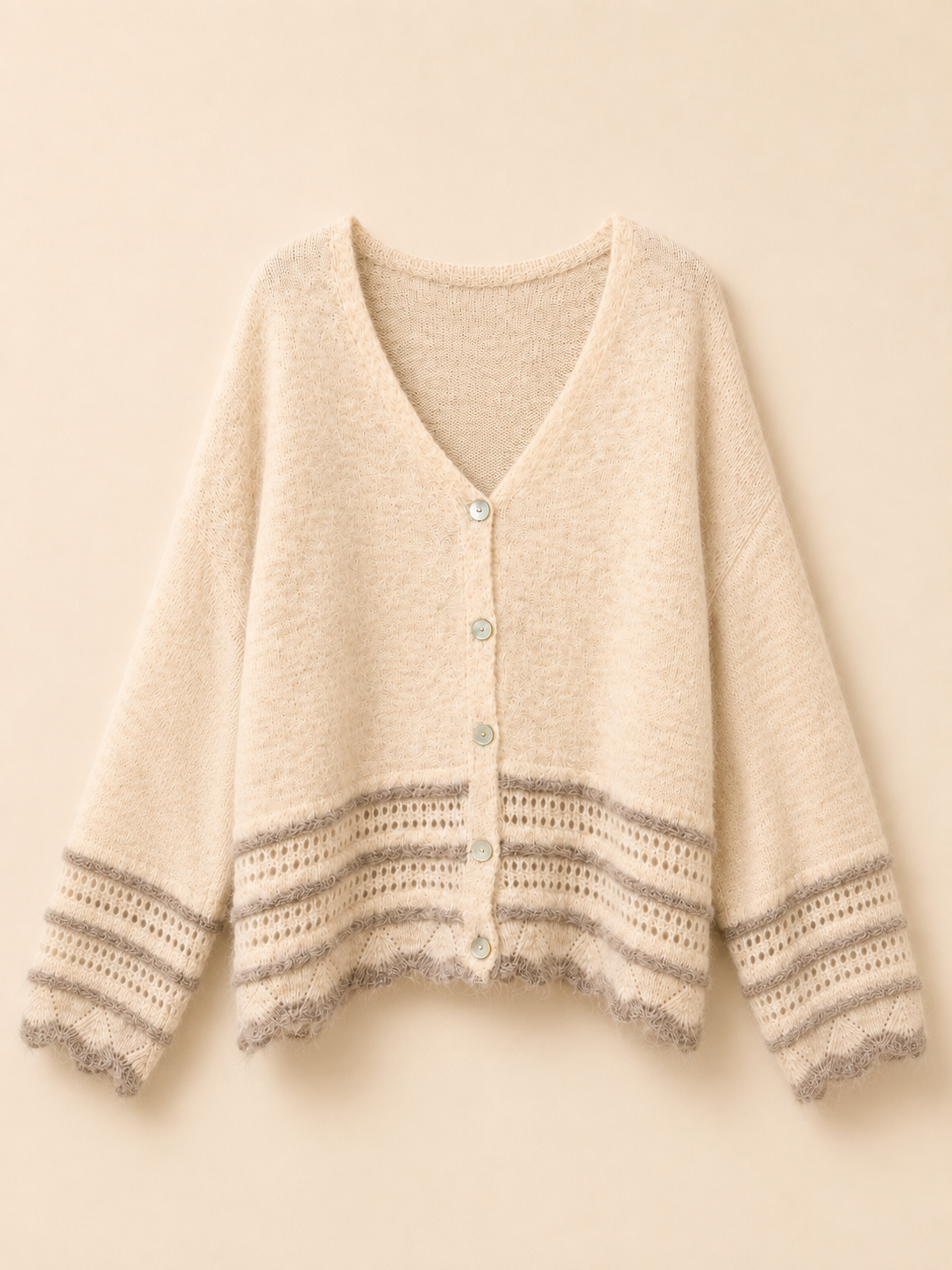 Oversize Cardigan mit Streifen