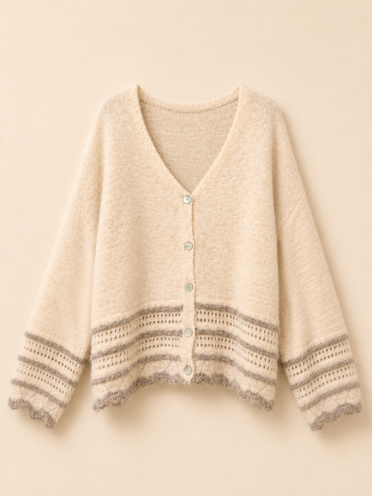 Oversize Cardigan mit Streifen