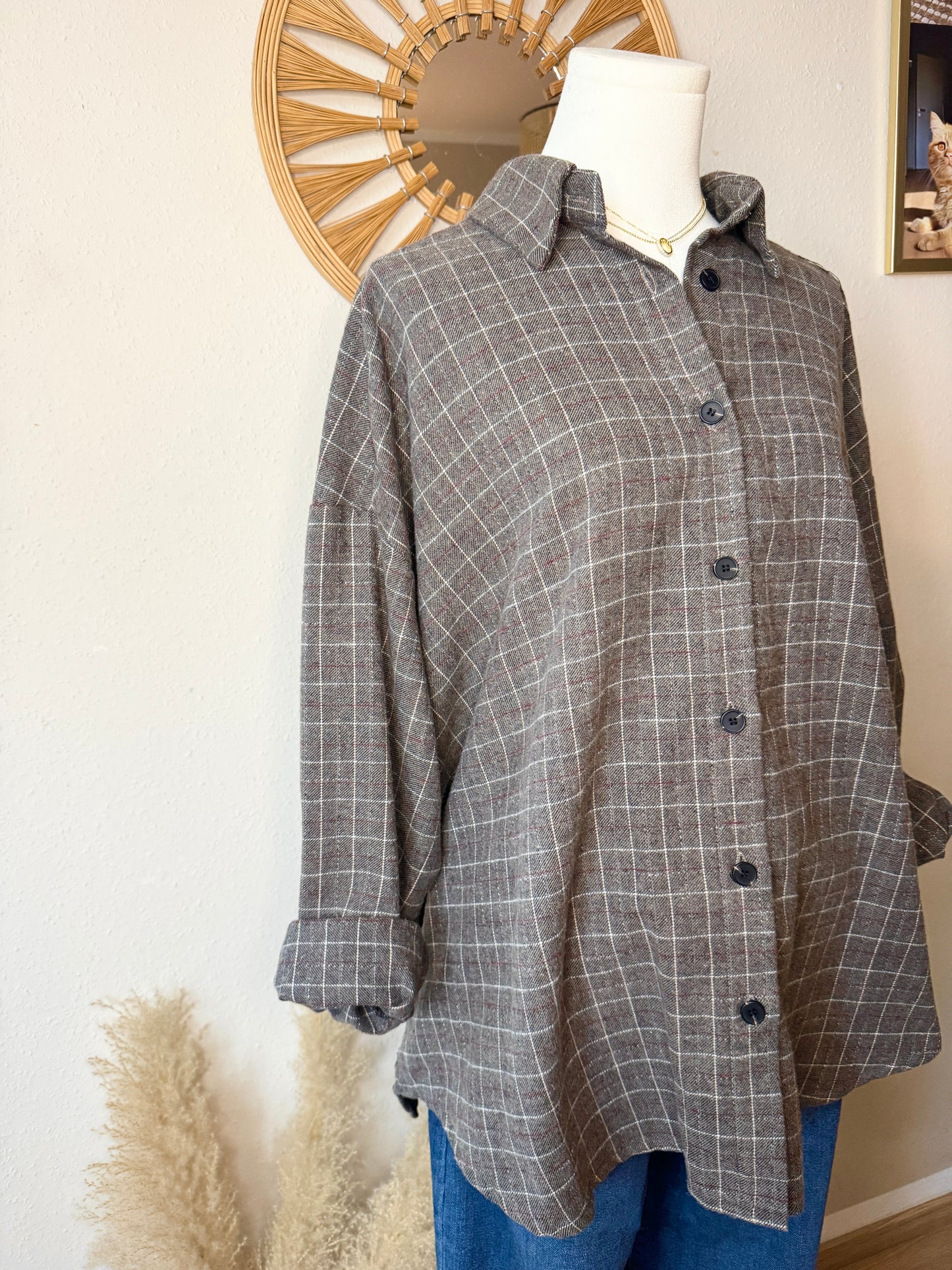 Karohemd Lea – Lässiger Oversize-Look, tragbar bis 42/44