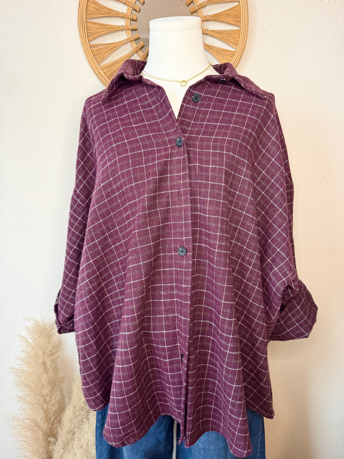 Karohemd Lea – Lässiger Oversize-Look, tragbar bis 42/44