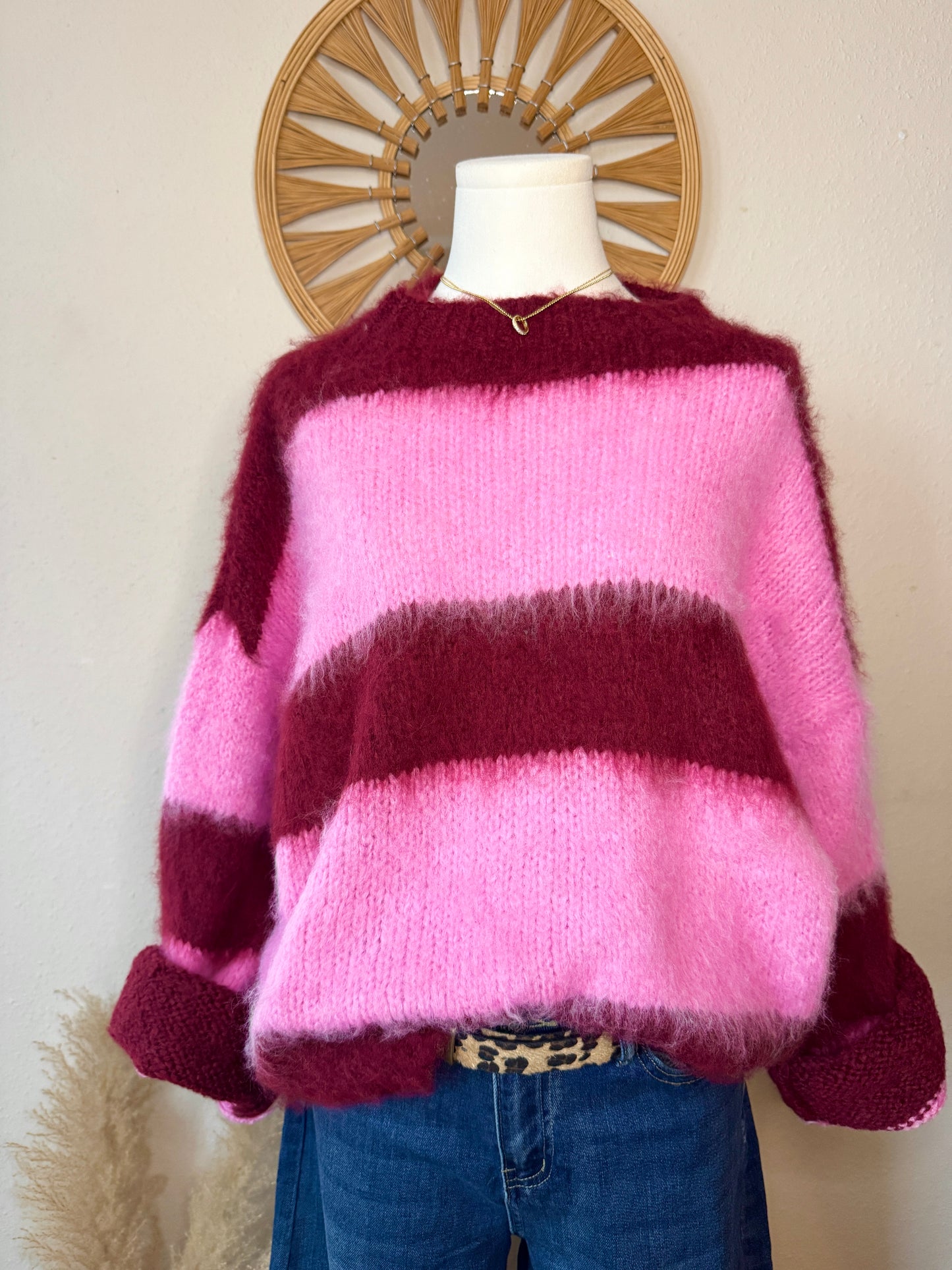 ullover Nora – Gestreifter Strick mit Wollanteil