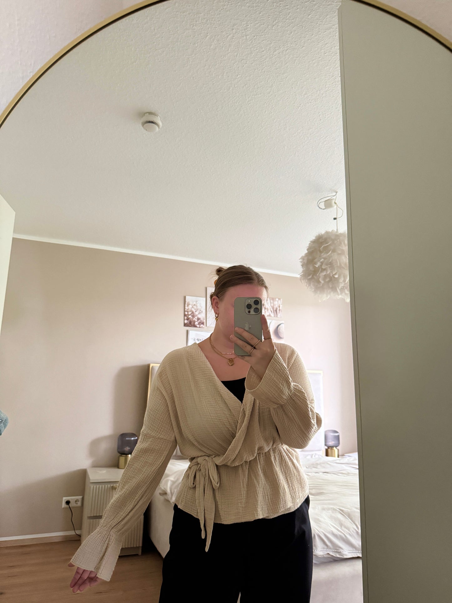 Elina – Musselin Wickelbluse | Einheitsgröße 34–42