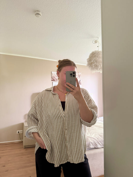 Liv – Gestreifte Musselin-Bluse | Einheitsgröße 36–44