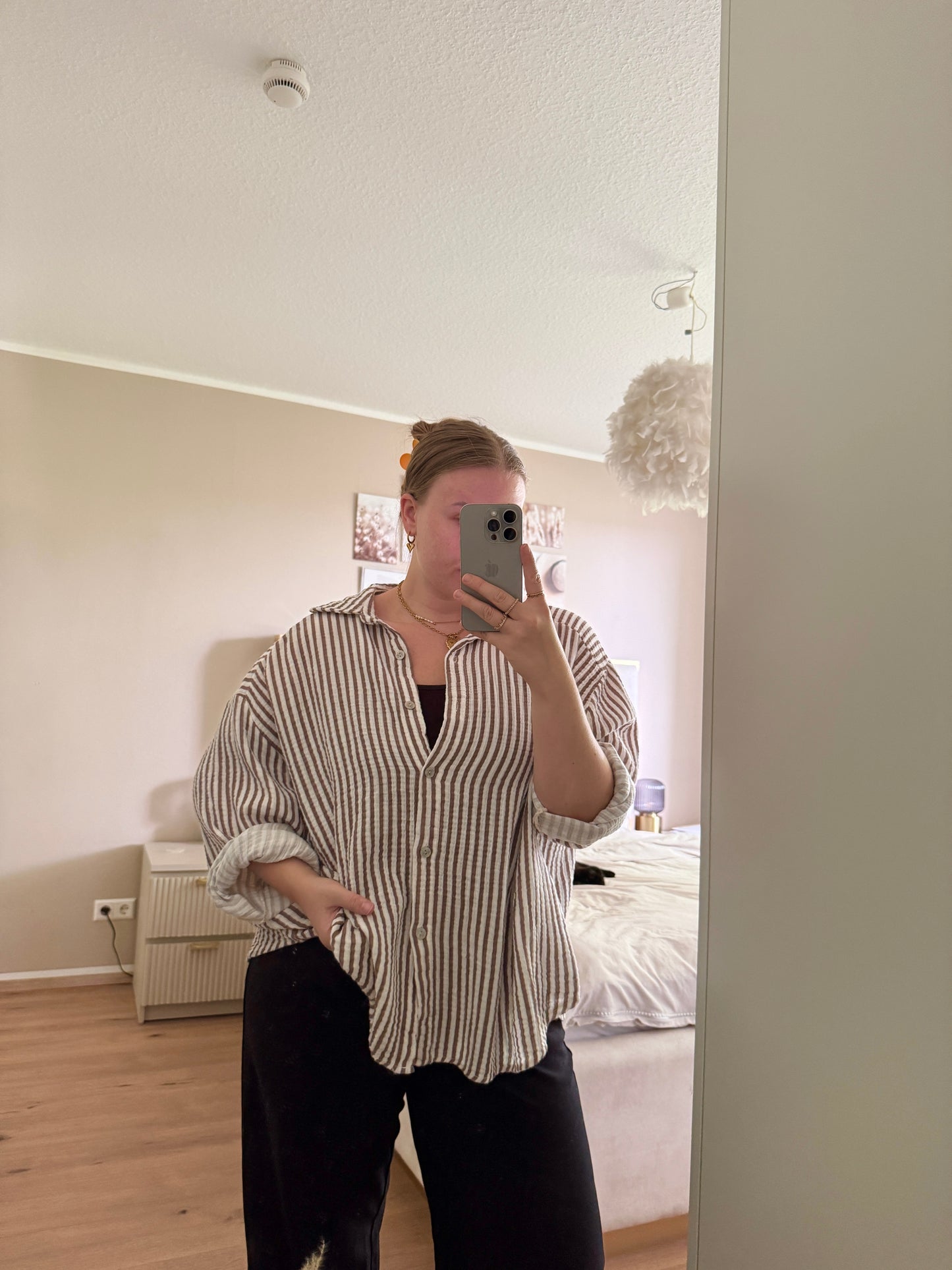 Liv – Gestreifte Musselin-Bluse | Einheitsgröße 36–44