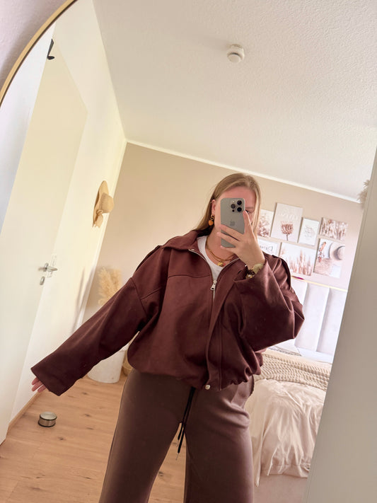 Wildleder-Jacke – Oversize Übergangsjacke mit Drop Fit (bis Gr. 42)