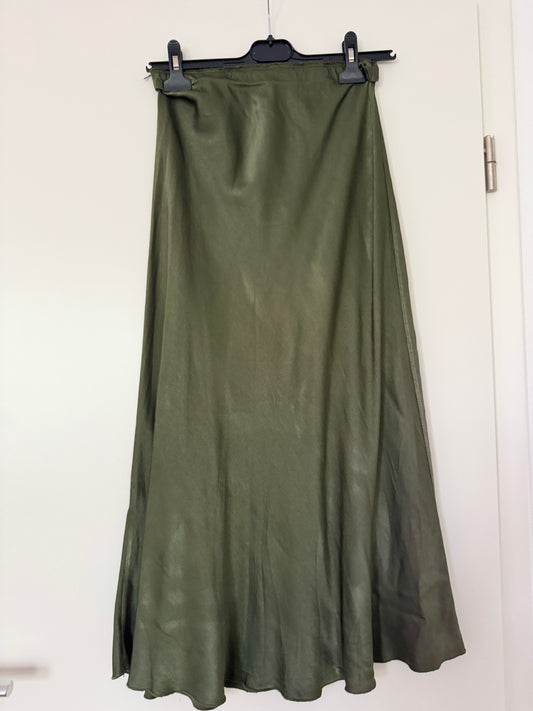 Satin Rock einfarbig – Midirock mit Gummizug (bis Gr. 42/44)